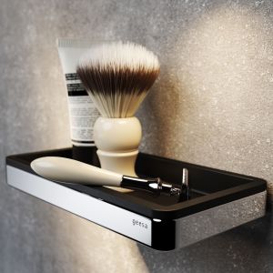 Geesa Frame 918802-02-06 planchet 21 cm chroom/ zwart