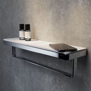 Geesa Frame 918853-02-420 handdoekrek met planchet chroom/ wit