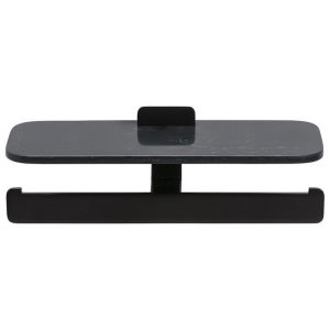Geesa Shift Black 919948-06-M6 Toilettenpapierhalter doppelt mit Ablag in mattschwarzer Marmoroptik mattschwarz