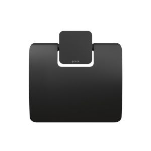 Geesa Topaz Black 917908-06-A toiletrolhouder met klep zwart