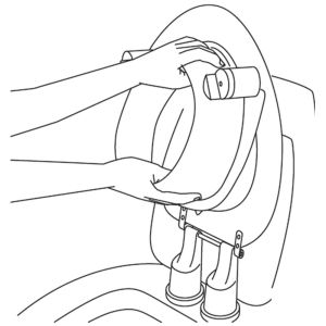 Pressalit Dania R43000 toilet seat 50mm raised with lid with splash guard white