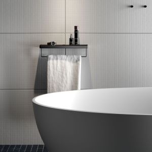 Geesa Frame 918853-06-06-420 handdoekrek met planchet zwart