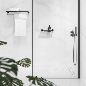 Geesa Nemox Black 916552-06 handdoekrek met planchet 60 cm mat zwart