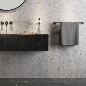 Geesa Nemox Brushed Metal Black 916507-09-45 wandhanddoekhouder 45cm zwart metaal geborsteld