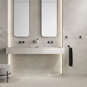 Geesa Opal Brushed Metal Black 917202-09 glass holder with glass black metal brushed