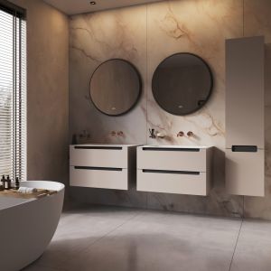 Phantom Mirrors Serie 003 003.80.80 ronde LED spiegel op zwart frame, 80 cm met directe led rondom