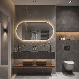 Phantom Mirrors Serie 005 005.120.70 ovaal rechte LED spiegel, 120x70 cm met directe en indirecte led rondom