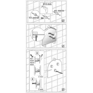 Inda Hotellerie A06780CR spiegelklem + planchetdrager chroom (set van 2 stuks) (OUTLET)