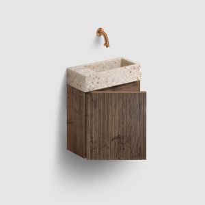 Clou Verti CL07106703664L fonteinonderkast met geribbelde deur, donker eiken, links