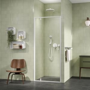 Geesa Frame 918854-02-630 shelf with towel rail and shower basket 63 cm chrome/ white