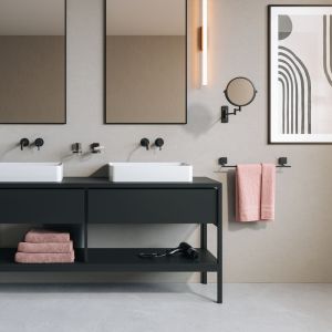 Geesa Topaz Black 917907-06-45-A handdoekrek 45cm zwart