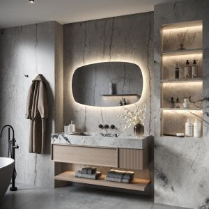 Phantom Mirrors Serie 007 007.100.65 Deens ovale LED spiegel, 100x65 cm met directe en indirecte led rondom