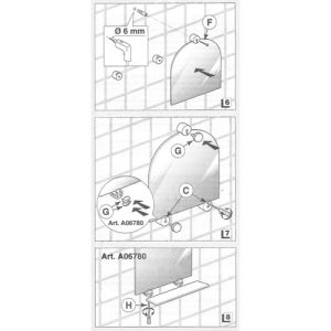 Inda Hotellerie A06780CR spiegelklem + planchetdrager chroom (set van 2 stuks) (OUTLET)