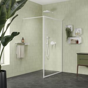 Geesa Frame 918854-02-630 shelf with towel rail and shower basket 63 cm chrome/ white