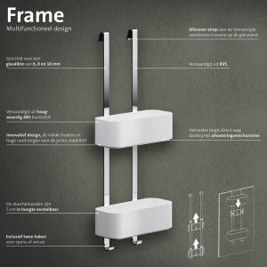 Geesa Frame 918902-02 ophangbaar doucherek 25 cm chroom/ wit