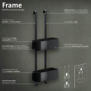 Geesa Frame 918902-06-06 ophangbaar doucherek 25 cm zwart