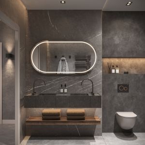 Phantom Mirrors Serie 005 005.120.70 ovaal rechte LED spiegel, 120x70 cm met directe en indirecte led rondom