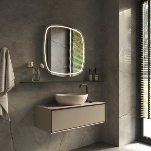 Phantom Mirrors Serie 006 006.100.100 Deens ovale LED spiegel, 100x100 cm met directe en indirecte led rondom