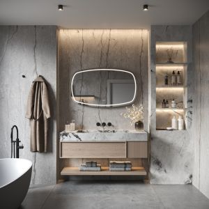 Phantom Mirrors Serie 007 007.100.65 Deens ovale LED spiegel, 100x65 cm met directe en indirecte led rondom