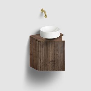 Clou Verti CL07106703664L fonteinonderkast met geribbelde deur, donker eiken, links