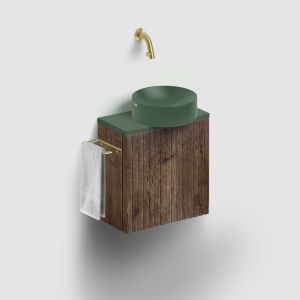 Clou Verti CL07106703664R fonteinonderkast met geribbelde deur, donker eiken, rechts