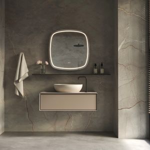 Phantom Mirrors Serie 006 006.60.60 Deens ovale LED spiegel, 60x60 cm met directe en indirecte led rondom