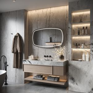 Phantom Mirrors Serie 007 007.100.65 Deens ovale LED spiegel, 100x65 cm met directe en indirecte led rondom