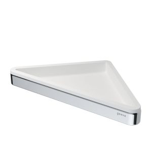 Geesa Frame 918803-02 corner shelf chrome/ white