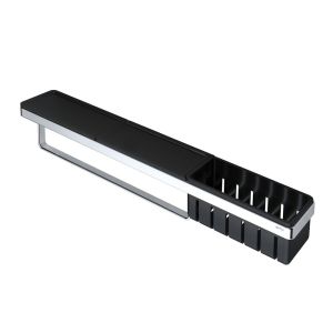 Geesa Rahmen 918854-02-06-630 Ablag mit Handtuchhalter und Duschkorb 63 cm chrom/ schwarz