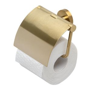 Geesa Nemox Brushed Gold 916508-07 toilet roll holder with flap brushed gold