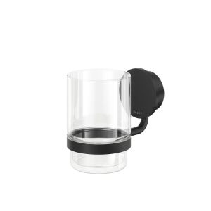 Geesa Opal Black 917202-06 glass holder with glass black
