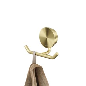 Geesa Opal Brushed Gold 917215-07 handdoekhaak dubbel goud geborsteld