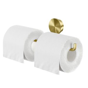 Geesa Opal Brushed Gold 917218-07 toilet roll holder double brushed gold