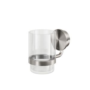 Geesa Opal Brushed Stainless Steel 917202-05 glass holder with glass brushed stainless steel