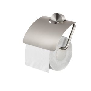 Geesa Opal Brushed Stainless Steel 917208-05 toilet roll holder with flap brushed stainless steel