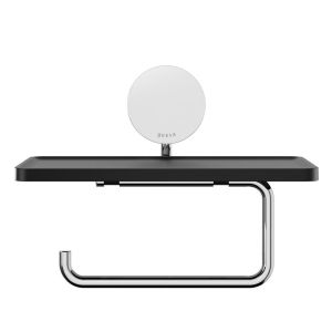 Geesa Opal Chrome 917224-02 toiletrolhouder met planchet chroom
