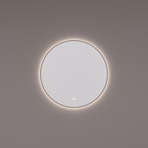 Hipp Design SPV 13505 BL KW mirror round in MAT BLACK with indirect LED lighting all around 60x3cm