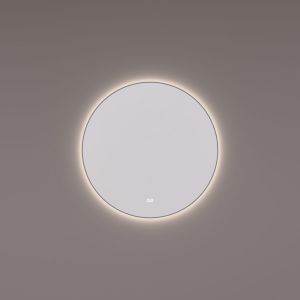 Hipp Design SPV 13505 KW GUN mirror round in gunmetal PVD with indirect LED lighting all around 60x3cm