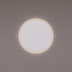 Hipp Design SPV 13505 KW KOP mirror round in copper PVD with indirect LED lighting all around 60x3cm
