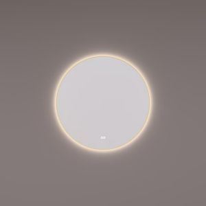 Hipp Design SPV 13505 KW MES mirror round in brass PVD with indirect LED lighting all around 60x3cm