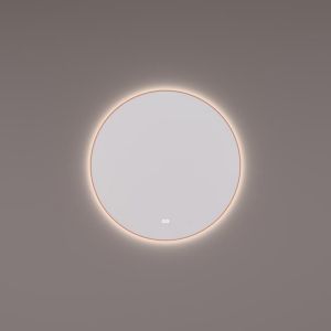 Hipp Design SPV 13515 KW KOP mirror round in copper PVD with indirect LED lighting all around 100x3cm