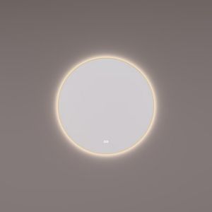 Hipp Design SPV 13515 KW MES mirror round in brass PVD with indirect LED lighting all around 100x3cm