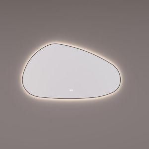 Hipp Design SPV 13640 BL KW mirror organic in matte black with indirect LED all around 140x80x3cm