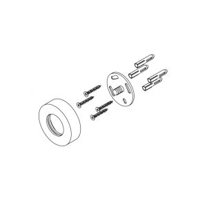 HSK E98501-1-41 wandhouder met rozet chroom