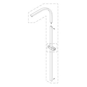 HSK E98506-4-41 douchestang met buis voor douchekop, glijstuk en aansluiting voor RS 500 AquaSwitch showerset chroom