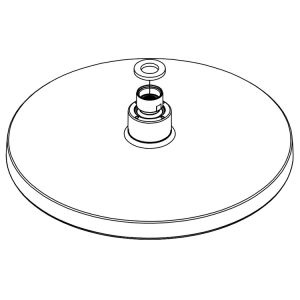 HSK Shower &amp; Co! E98521-41-280 Round Overhead Shower Head 250x18mm, Gunmetal