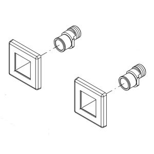 HSK Shower &amp; Co! E98559-3-41 Set S-Anschlüsse mit „ Abdeckplatten “ in Chrom