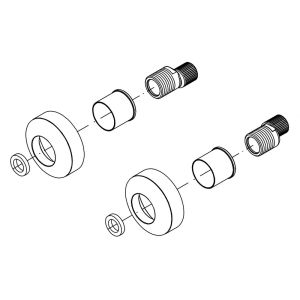 HSK Shower & Co! E98567-2-41 Set S-Anschlüsse mit „ Abdeckplatten “ in Chrom