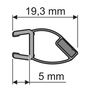 Huppe universeel 070063 magneetlijst voor deurvleugel links, 202,5cm / 6mm