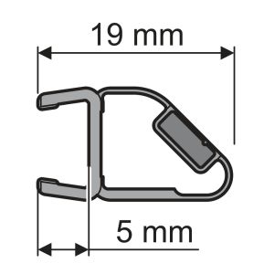 Huppe universal 070066 Magnetleiste für Türflügel links, 202,5cm / 8mm